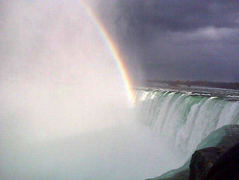 Rainbow at Sunset over Niagara Falls
